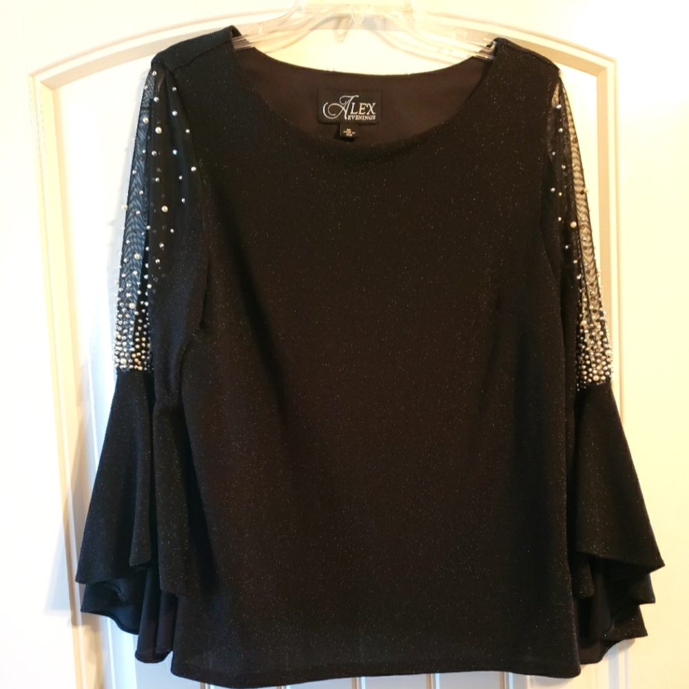 Blinged out Sleeve Blouse size XL